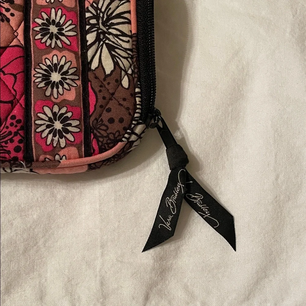 Vera Bradley Pink and Brown Floral Pouch